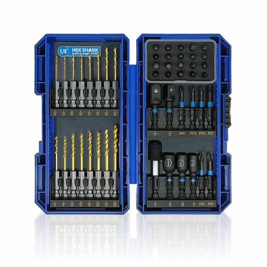 48 PCS Impact Screwdriver Bit and Drill Bit Set for Wood Metal Drilling & Screw Driving