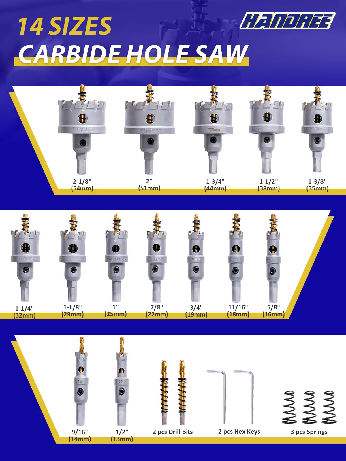 21pcs Carbide Hole Saw Kit