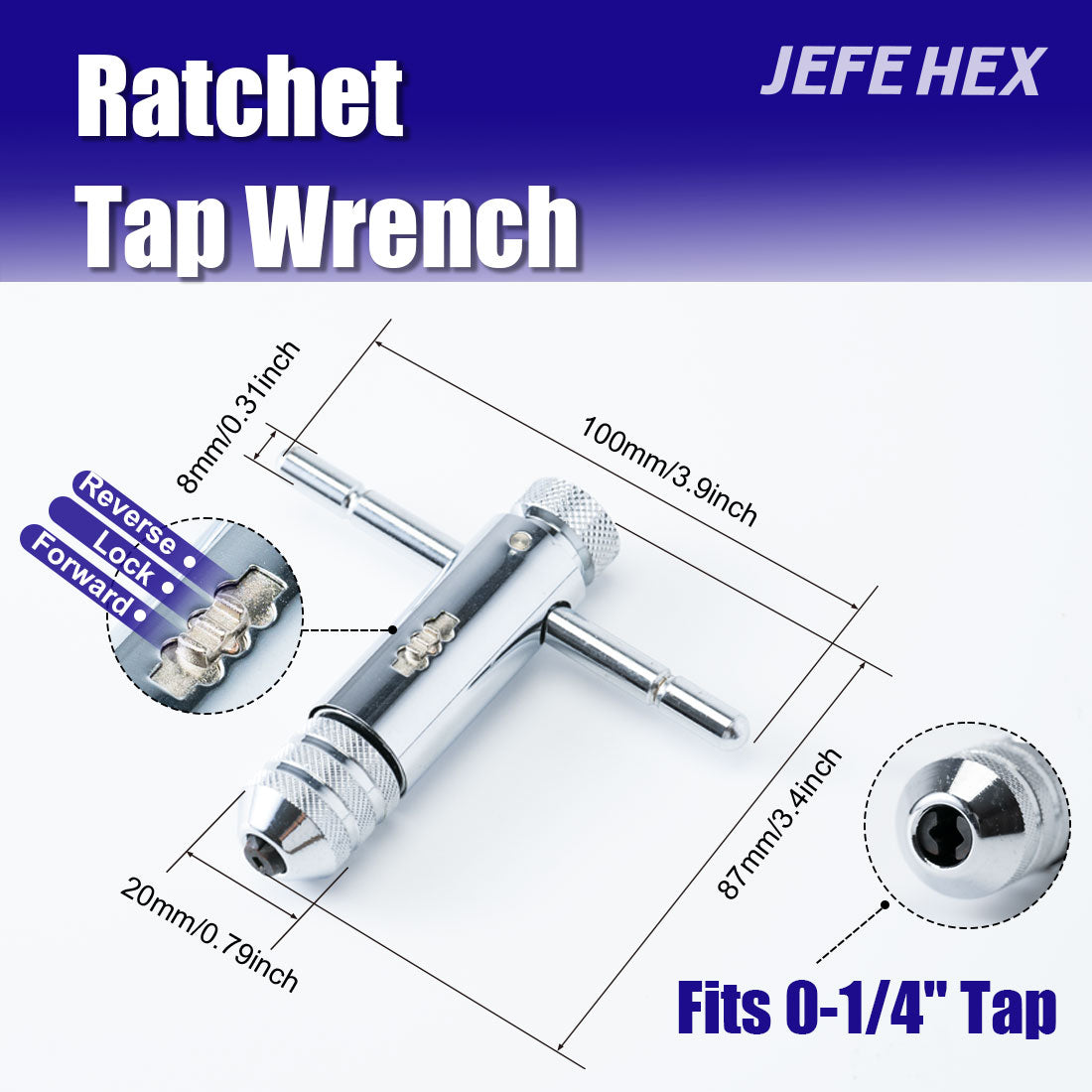 JEFE HEX 18-Piece Drill and Tap Set with 1 Piece T-Handle Ratchet Tap Wrench