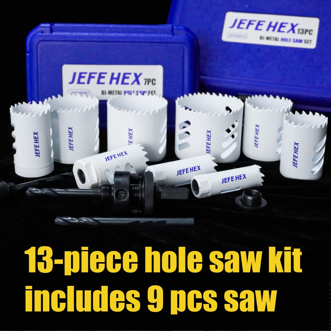 Hole Saw Kit, Bi-Metal Set With Case, 13-Piece