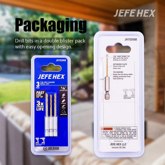 JEFE HEX 5/64" HSS Hex Shank Drill Bit Drill Bit (3 pcs)