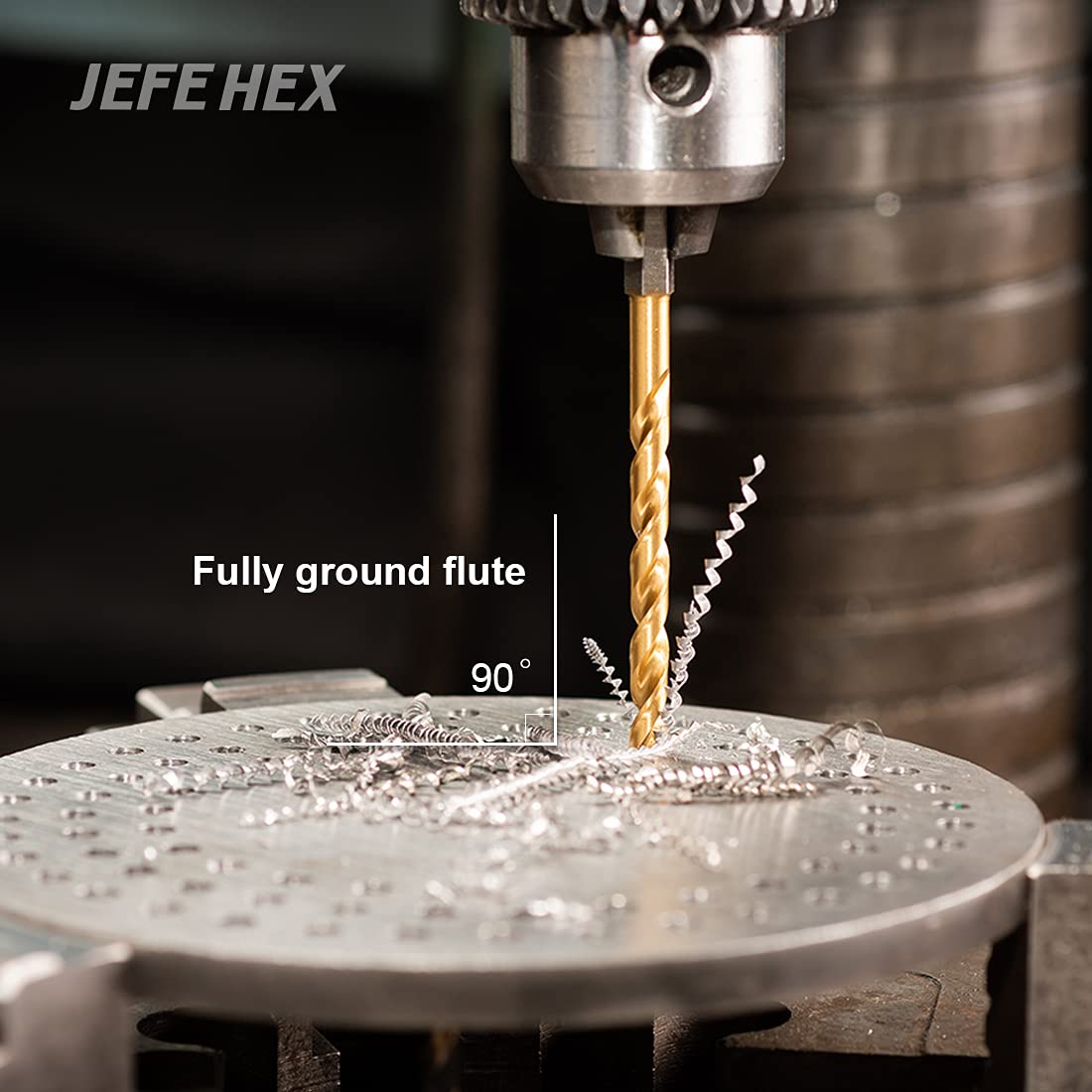 JEFE HEX 9/64" HSS Hex Shank Drill Bits with Titanium Coated